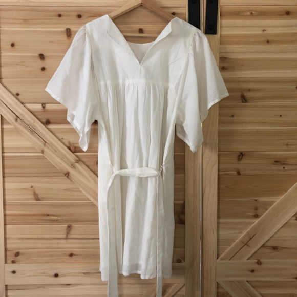 Emerson Fry India Collection Organic Cotton Basalie Dress S Dobby Stripe White - Picture 4 of 15